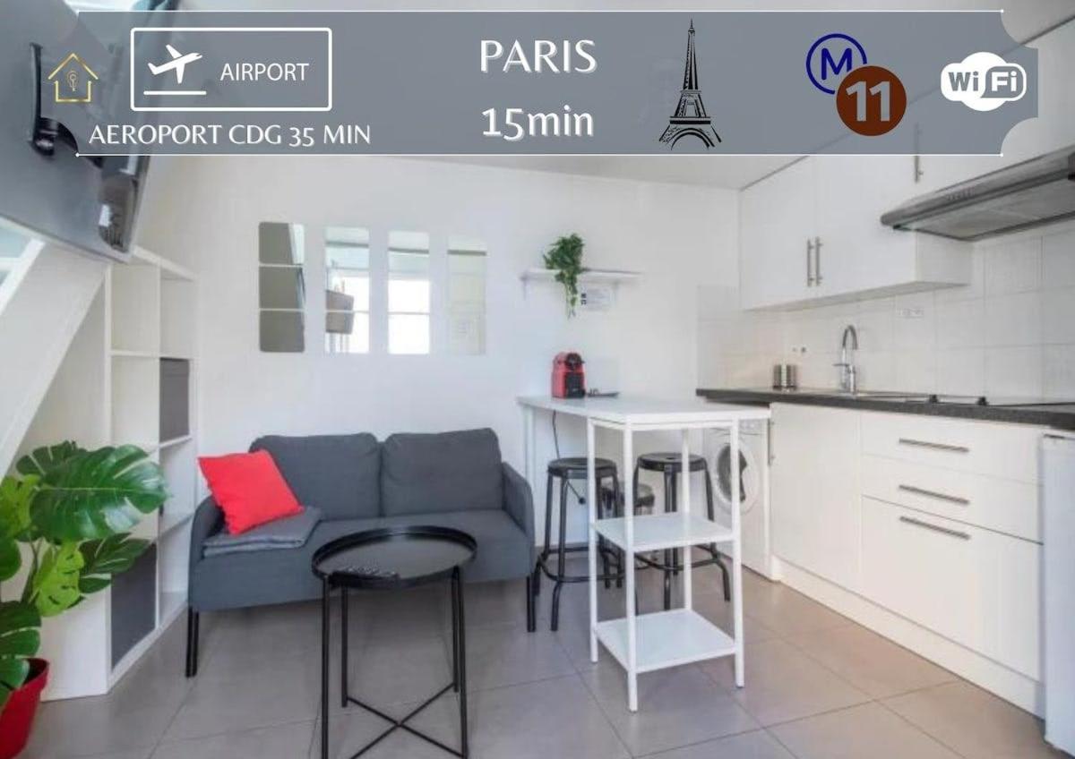 شقة Benfleet 4 Cosy Studio Proche Paris رومينفيل المظهر الخارجي الصورة